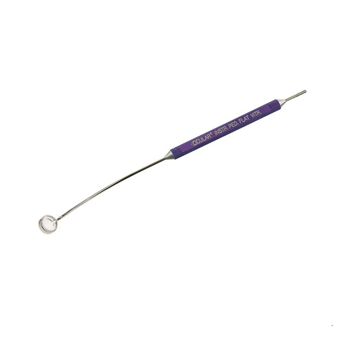 Lente piatta pediatrica con manico viola e infusione